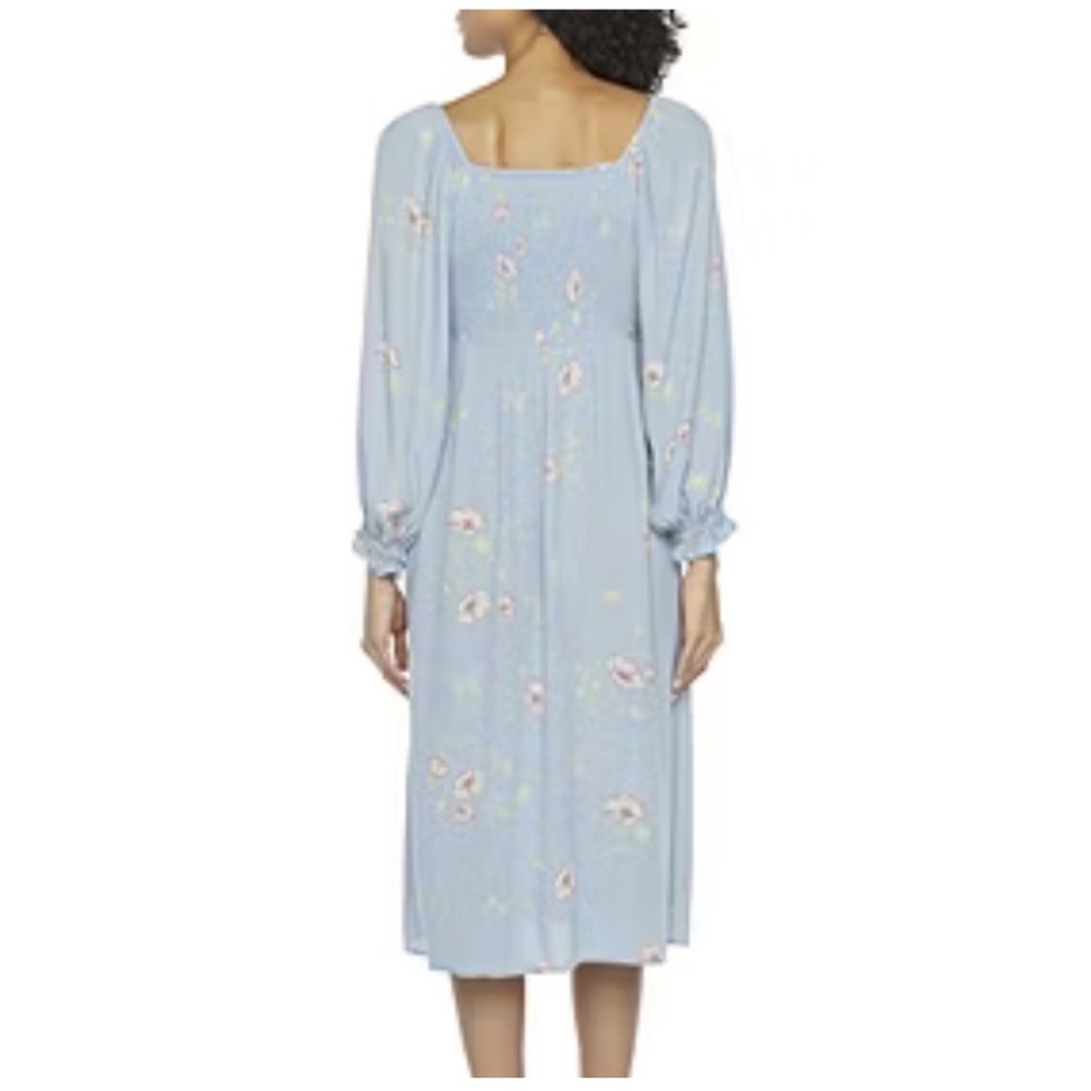 a.n.a. A New Approach Midi Peasant Floral Dress With Smocking. Long Sleeve.  XS